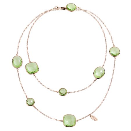 Green Amethyst Station Necklace
