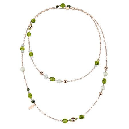 Green Agate Gemstone Long Necklace