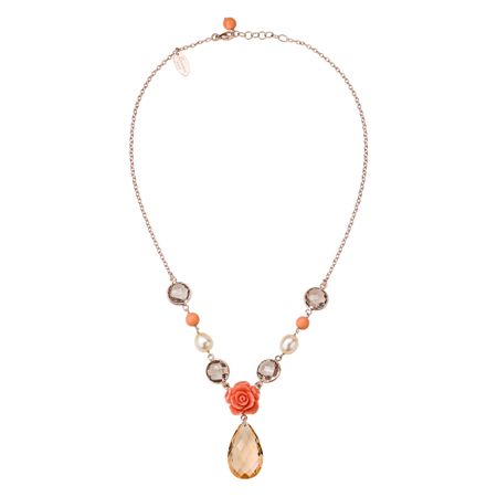 Pink Rhodolite & Pearl Necklace