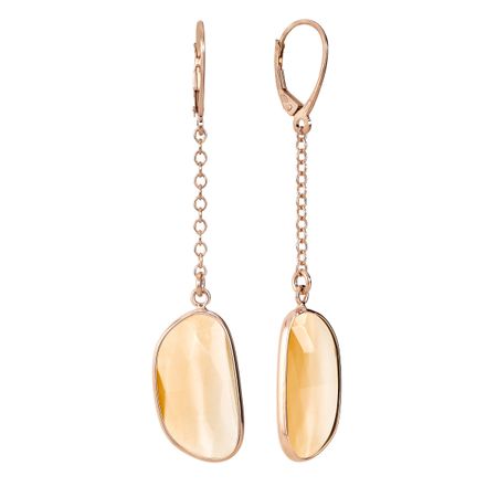 Peach Quartz Drop Earrings