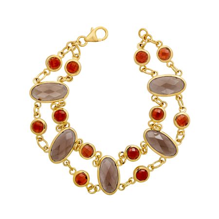 11 ct Smoky Quartz & Garnet Bracelet