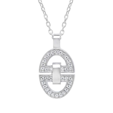 Horsebit Pendant with Cubic Zirconia