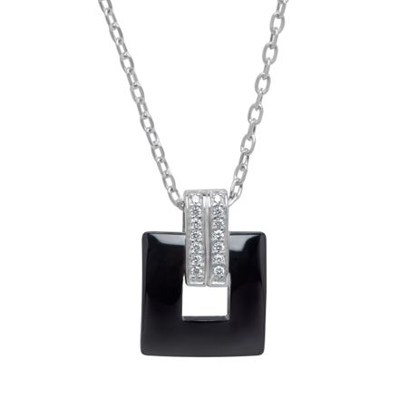Tile Pendant with Cubic Zirconia