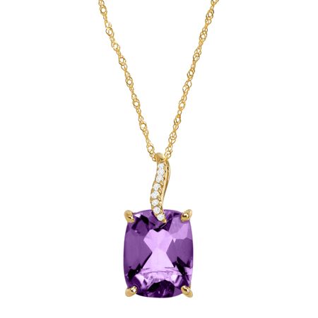 2 7/8 ct Amethyst Pendant with Diamonds