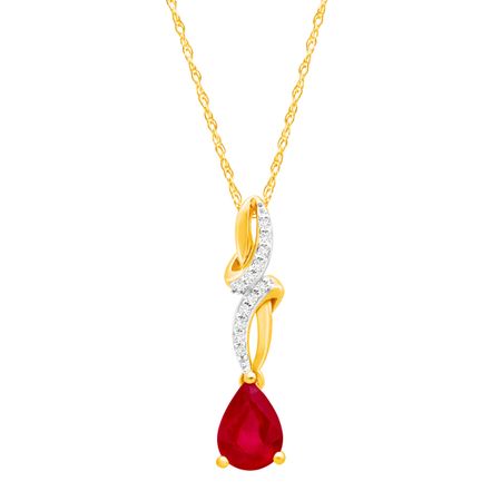 7/8 ct Ruby Swirl Pendant with Diamonds