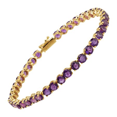 Amethyst Tennis Bracelet, Yellow