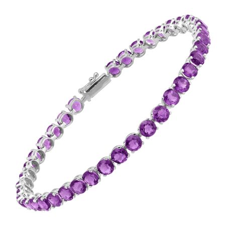 Amethyst Tennis Bracelet, White