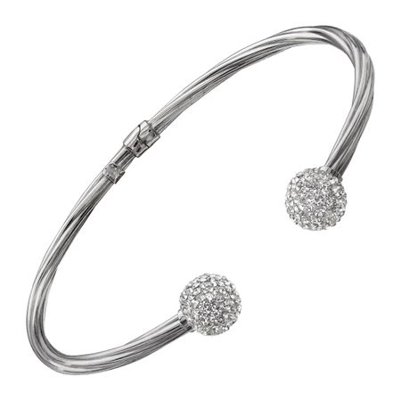 Cuff Bracelet with Swarovski Crystals