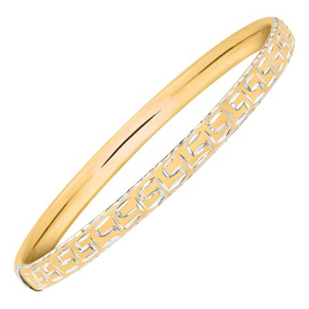 Greek Key Slip-On Bangle Bracelet