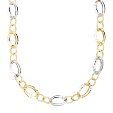 Double Oval Link Station Necklace