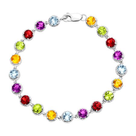 9 1/2 ct Multi Semi-Precious Stone Tennis Bracelet