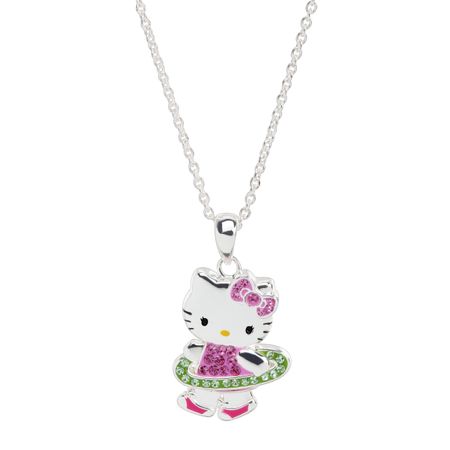 Hello Kitty Hula Hoop Pendant with Crystals