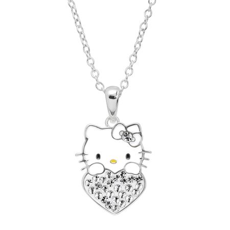 Girl's Hello Kitty April Heart Pendant with Crystals