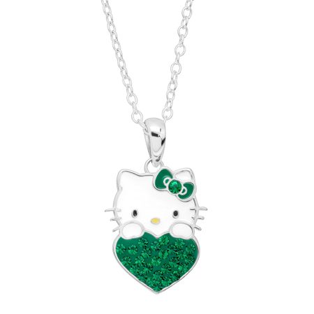 Girl's Hello Kitty May Heart Pendant with Crystals
