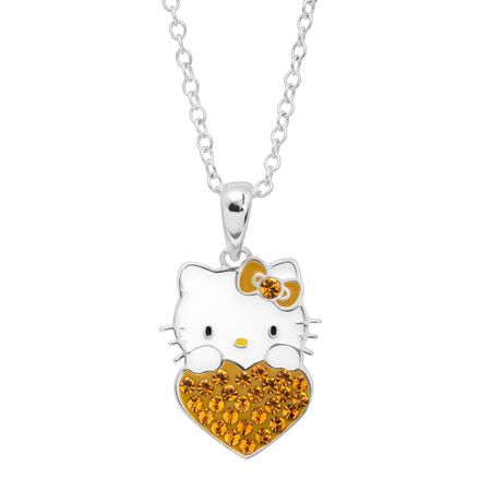 Girl's Hello Kitty November Heart Pendant with Crystals