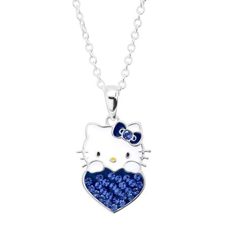 Girl's Hello Kitty September Heart Pendant with Crystals