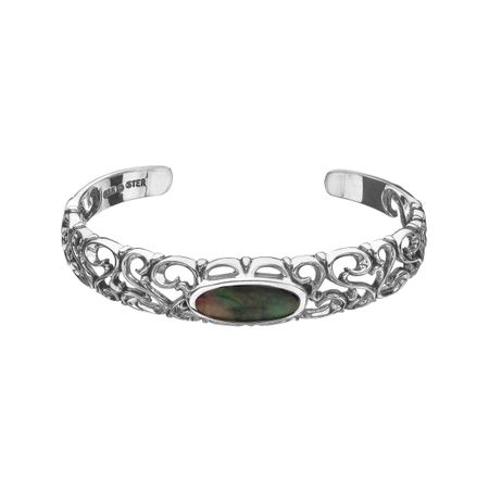 Black Mother-of-Pearl Bangle Bracelet