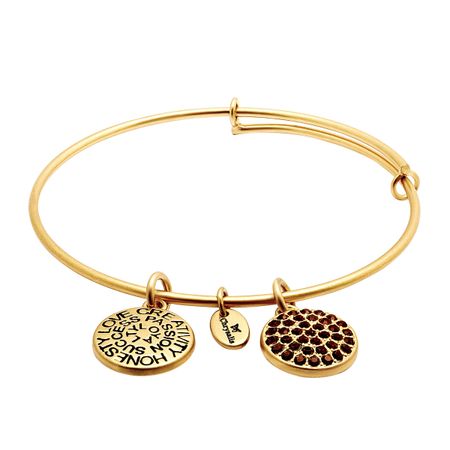 January Bangle Bracelet with Burgundy Swarovski Crystals