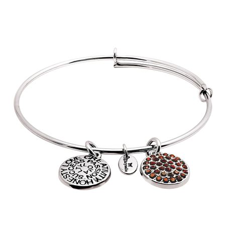 January Bangle Bracelet with Burgundy Swarovski Crystals
