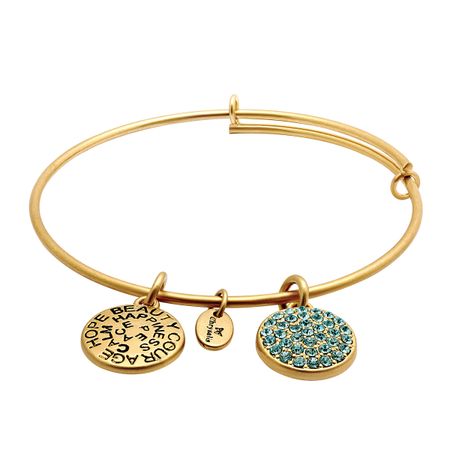 March Bangle Bracelet with Light Blue Swarovski Crystals