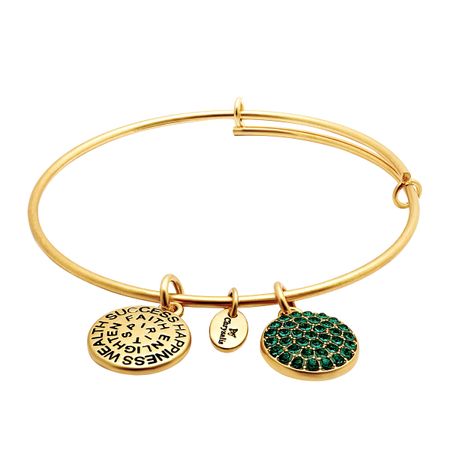 May Bangle Bracelet with Green Swarovski Crystals