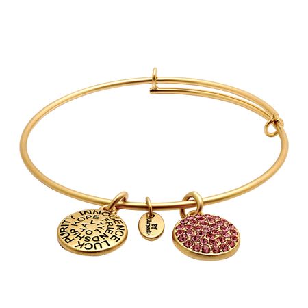 October Bangle Bracelet with Pink Swarovski Crystals