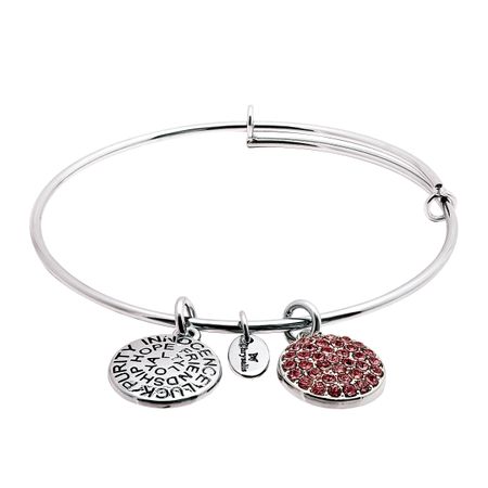 October Bangle Bracelet with Pink Swarovski Crystals