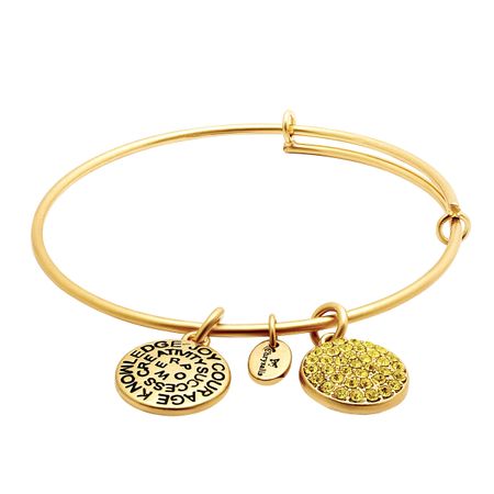 November Bangle Bracelet with Yellow Swarovski Crystals