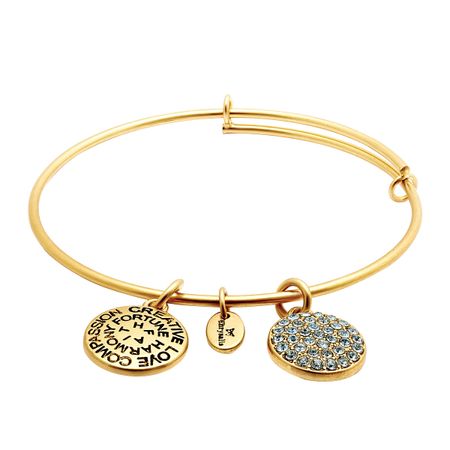 December Bangle Bracelet with Sky Blue Swarovski Crystals