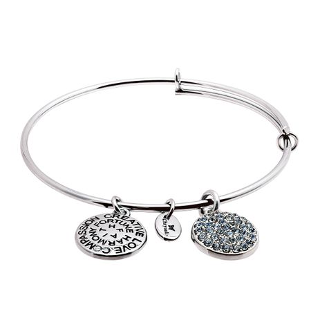 December Bangle Bracelet with Sky Blue Swarovski Crystal