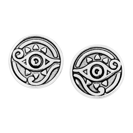 Eye of Horus Stud Earrings, White
