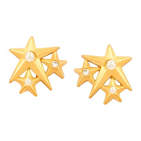 'Lucky Star' Stud Earrings, Yellow