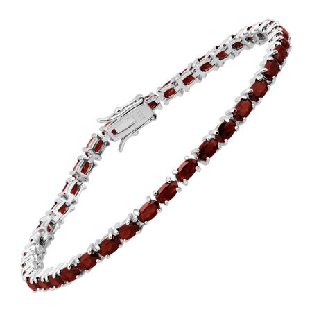 Garnet Tennis Bracelet, 6.5