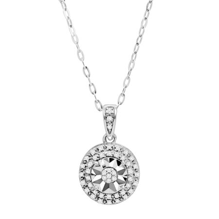 1/10 ct Diamond Double Halo Pendant