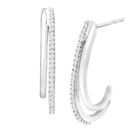 1/4 ct Diamond Double Half-Hoop Earrings