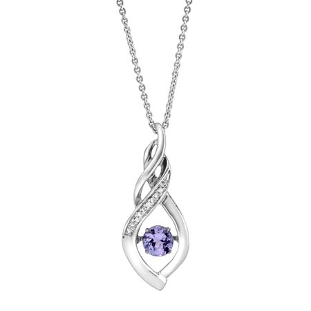 1/2 ct Tanzanite Floater Twist Pendant with Diamonds
