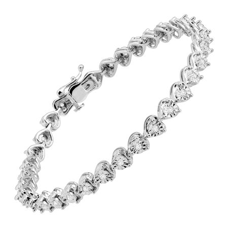 1/2 ct Diamond Heart Tennis Bracelet