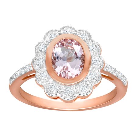 1 1/2 ct Morganite & White Topaz Ring