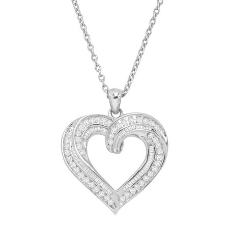 1 ct Diamond Twist Heart Necklace