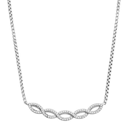 3/8 ct Sapphire Intertwined Bar Bolo Necklace