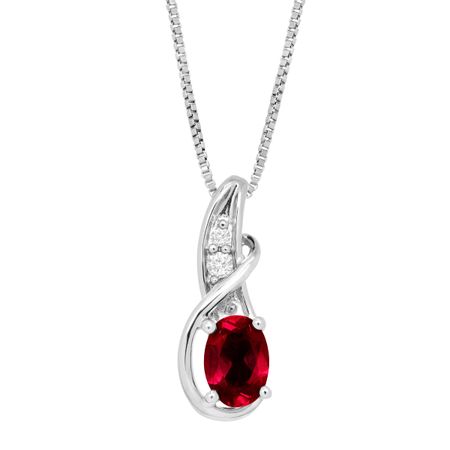 1 ct Ruby & White Sapphire Twist Pendant
