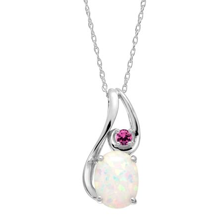 1/2 ct Opal & Pink Sapphire Pendant