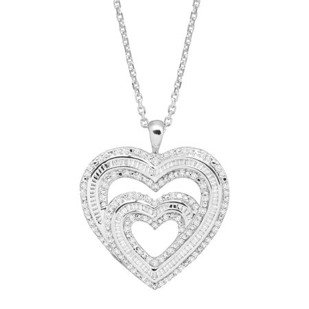 1 ct Diamond Double Heart Pendant
