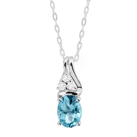 1 5/8 ct Swiss Blue & White Topaz Pendant
