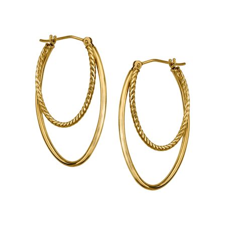 Double Oval Hoop Earrings
