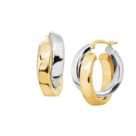 Two-Tone Hoop Earrings
