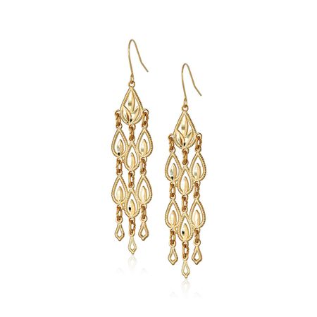 Diamond-Cut Chandelier Drop Earrings