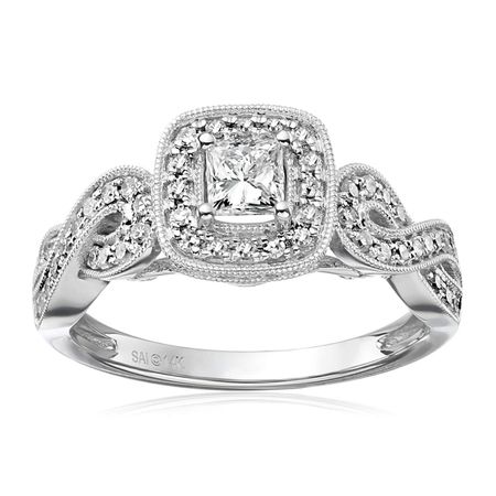 3/4 ct Diamond Princess Infinity Engagement Ring