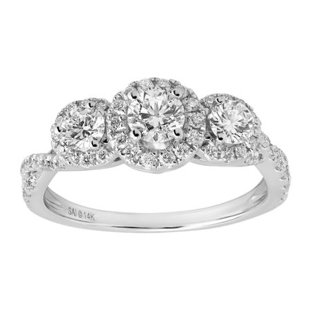 1 ct Diamond Trio Engagement Ring