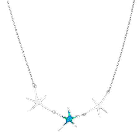 Blue Opal Starfish Garland Necklace